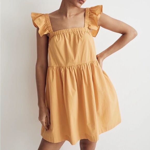 NWT Madewell Flutter Sleeve Mini Dress XL - Picture 2 of 6